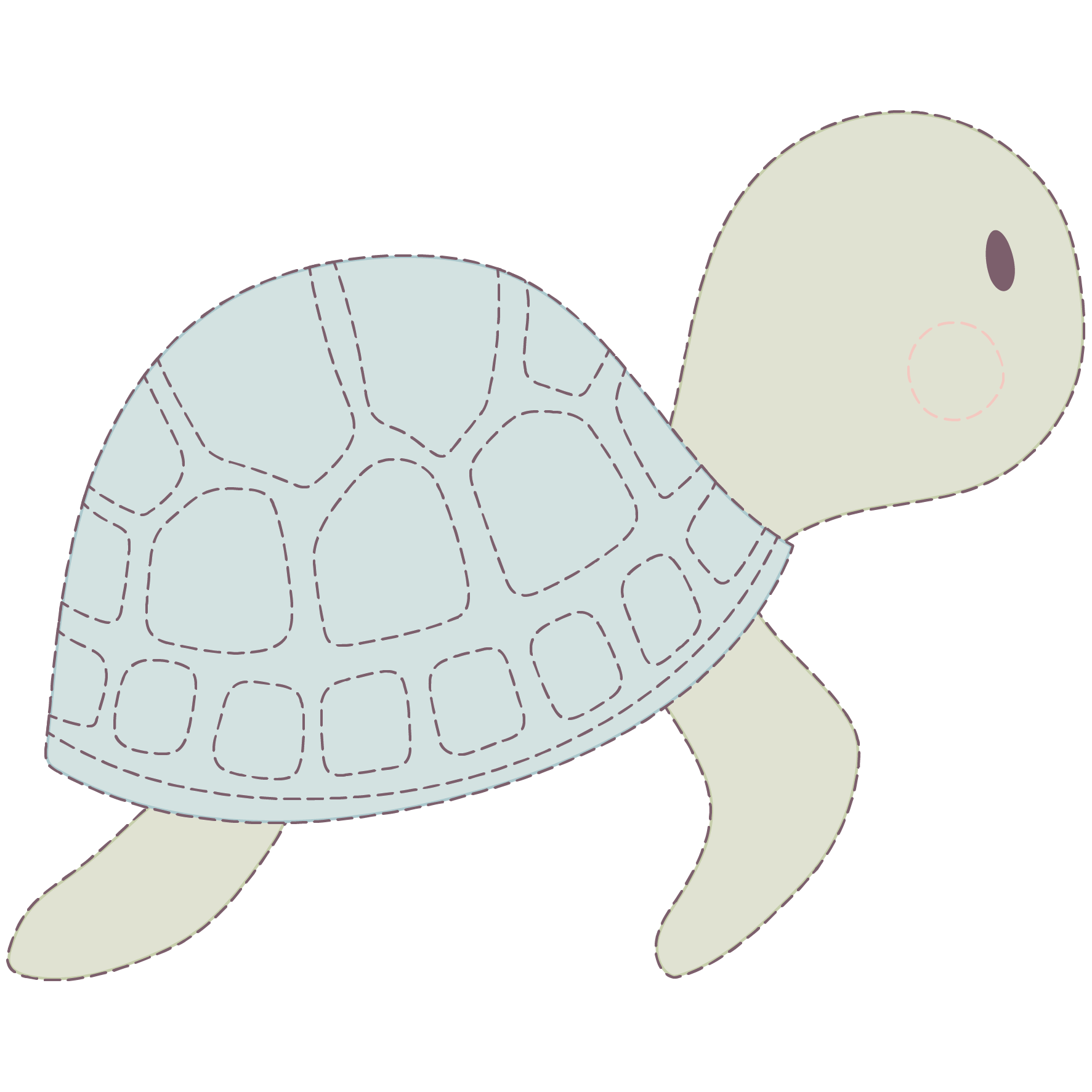 Schildkröte ‘Isla’ - Applikationsvorlage