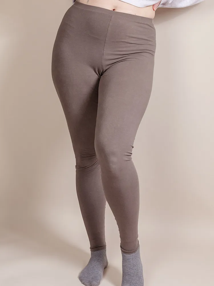 High Waist Leggings with Attached Waistband
