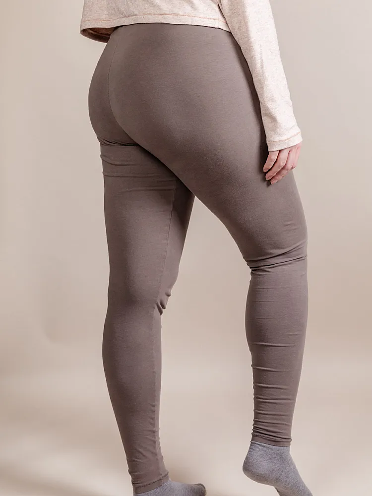 High Waist Leggings with Attached Waistband