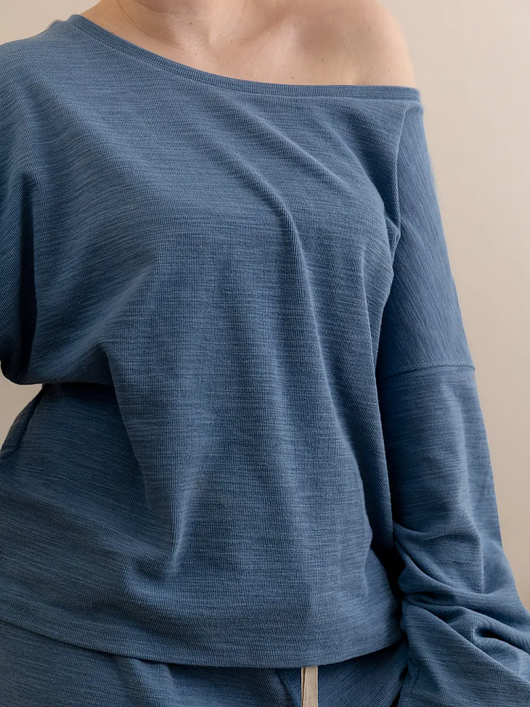 Oversized Pyjama-Shirt mit Rundhalsausschnitt