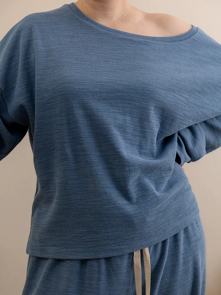 Oversized Pyjama-Shirt mit Rundhalsausschnitt