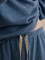 Oversized Pyjama-Hose mit Tunnelzugbund (Straight Leg)