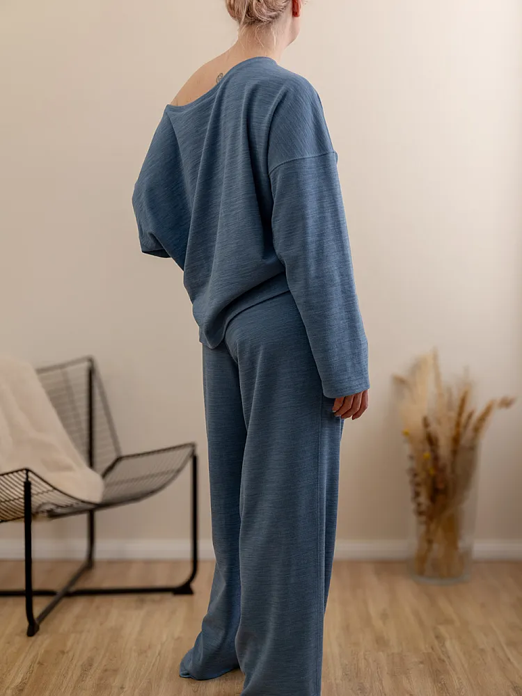 Oversized Pyjama-Hose mit Tunnelzugbund (Straight Leg)