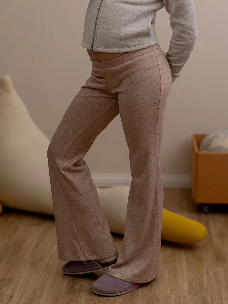 Schlaghose mit eingeschlagenem Bund (Low Waist)