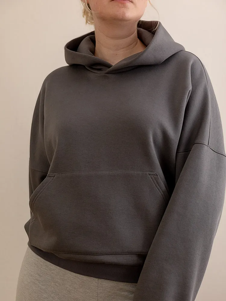 Oversized Hoodie mit Kapuze und Kängurutasche