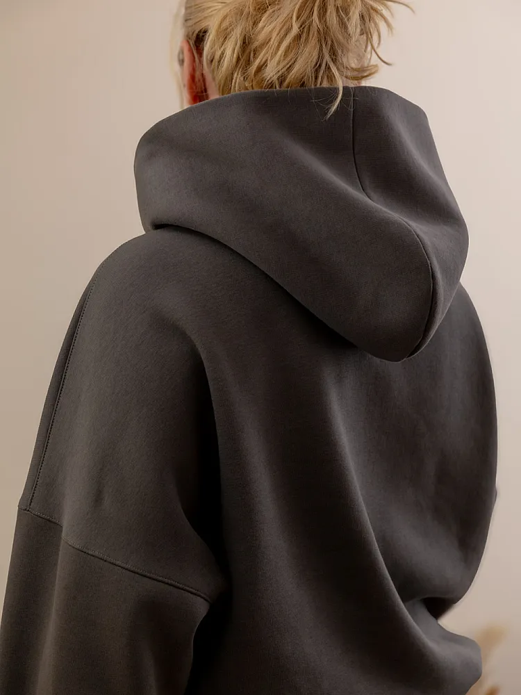 Oversized Hoodie mit Kapuze und Kängurutasche