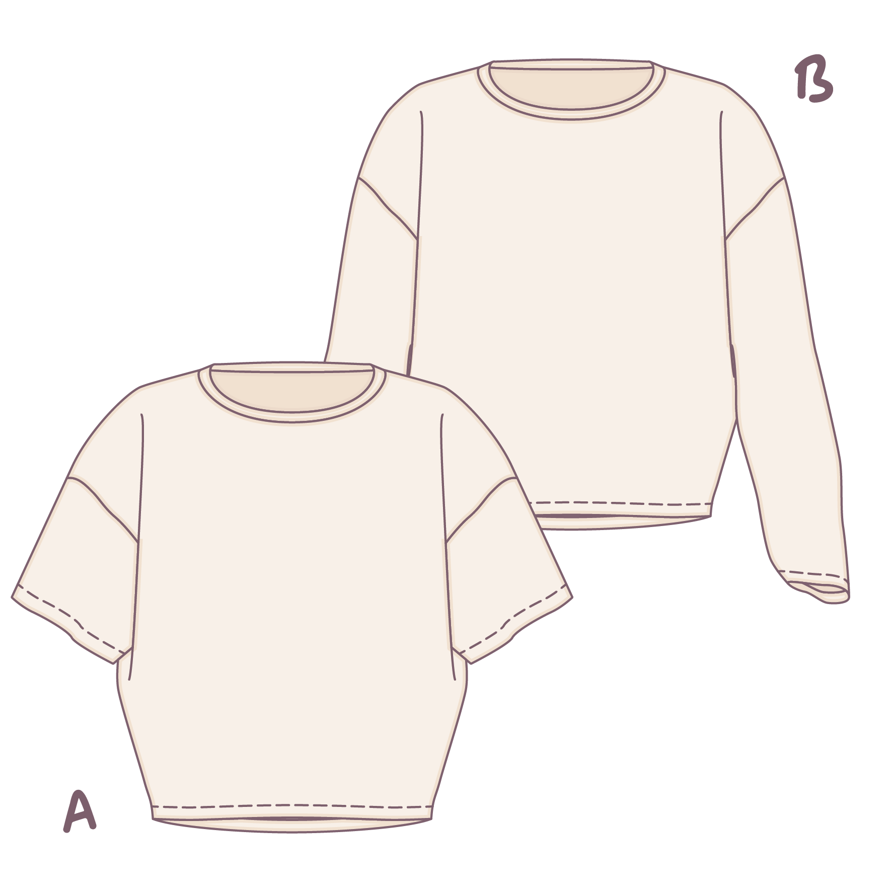 T-Shirt & Longsleeve (Oversized) - Technical Drawing