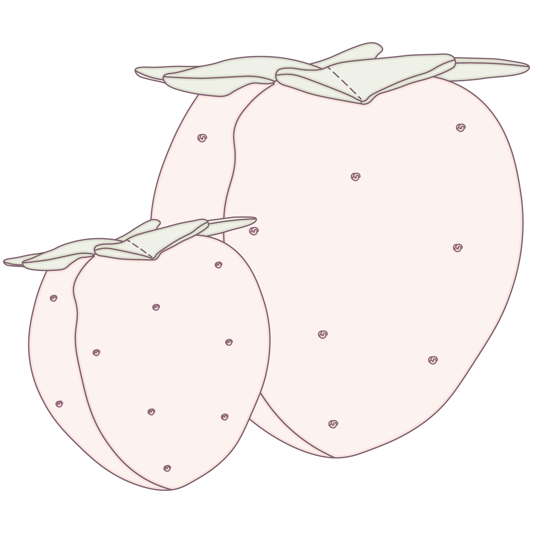 Erdbeer Kissen - Technical Drawing