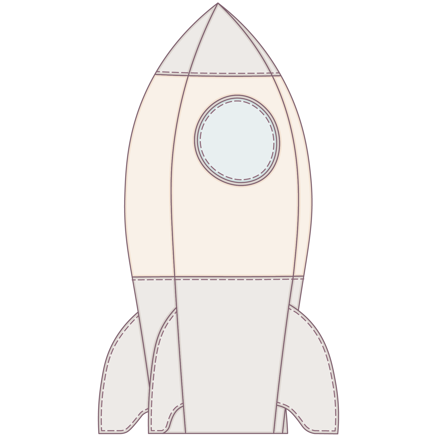 Rakete aus Stoff - Technical Drawing