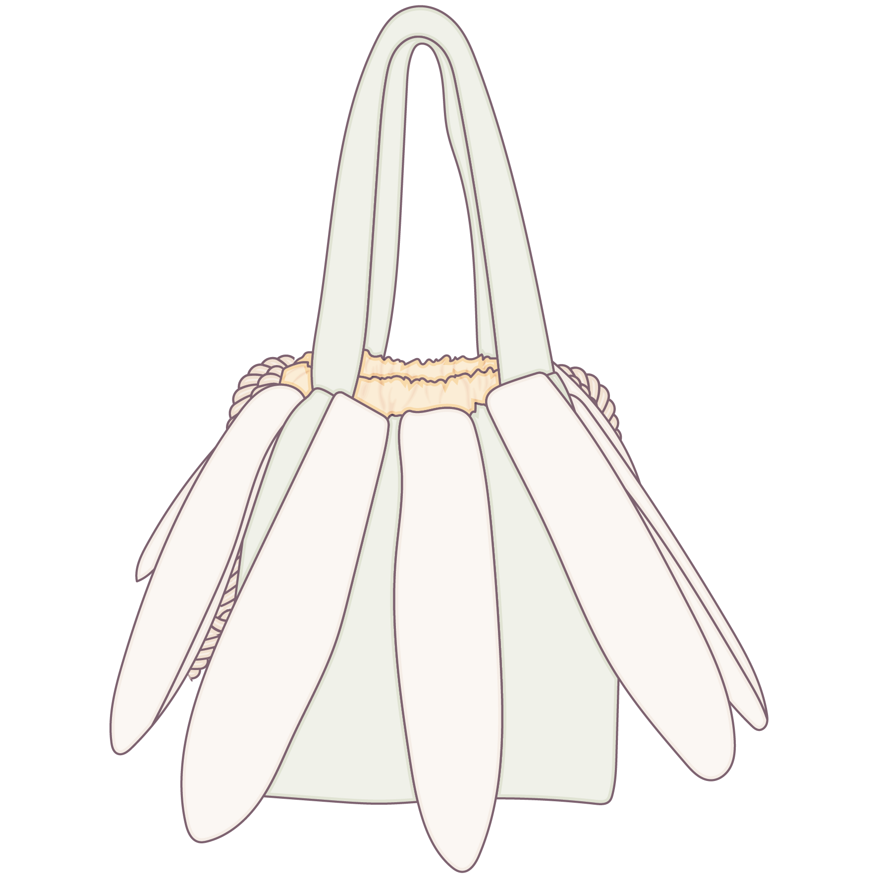 Gänseblümchen Tasche mit Tunnelzug - Technical Drawing