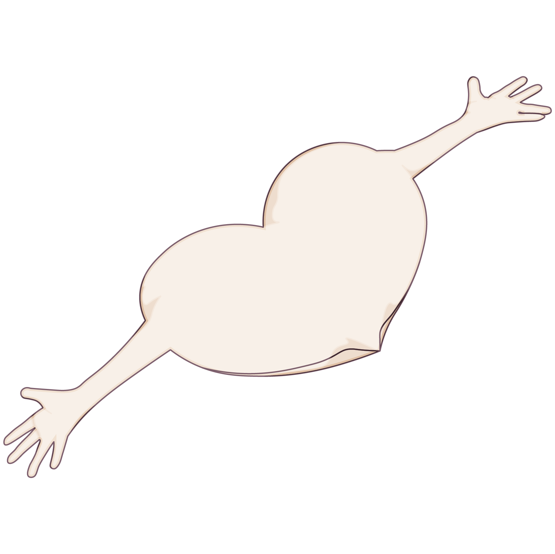 Herz Kissen mit Armen - Technical Drawing