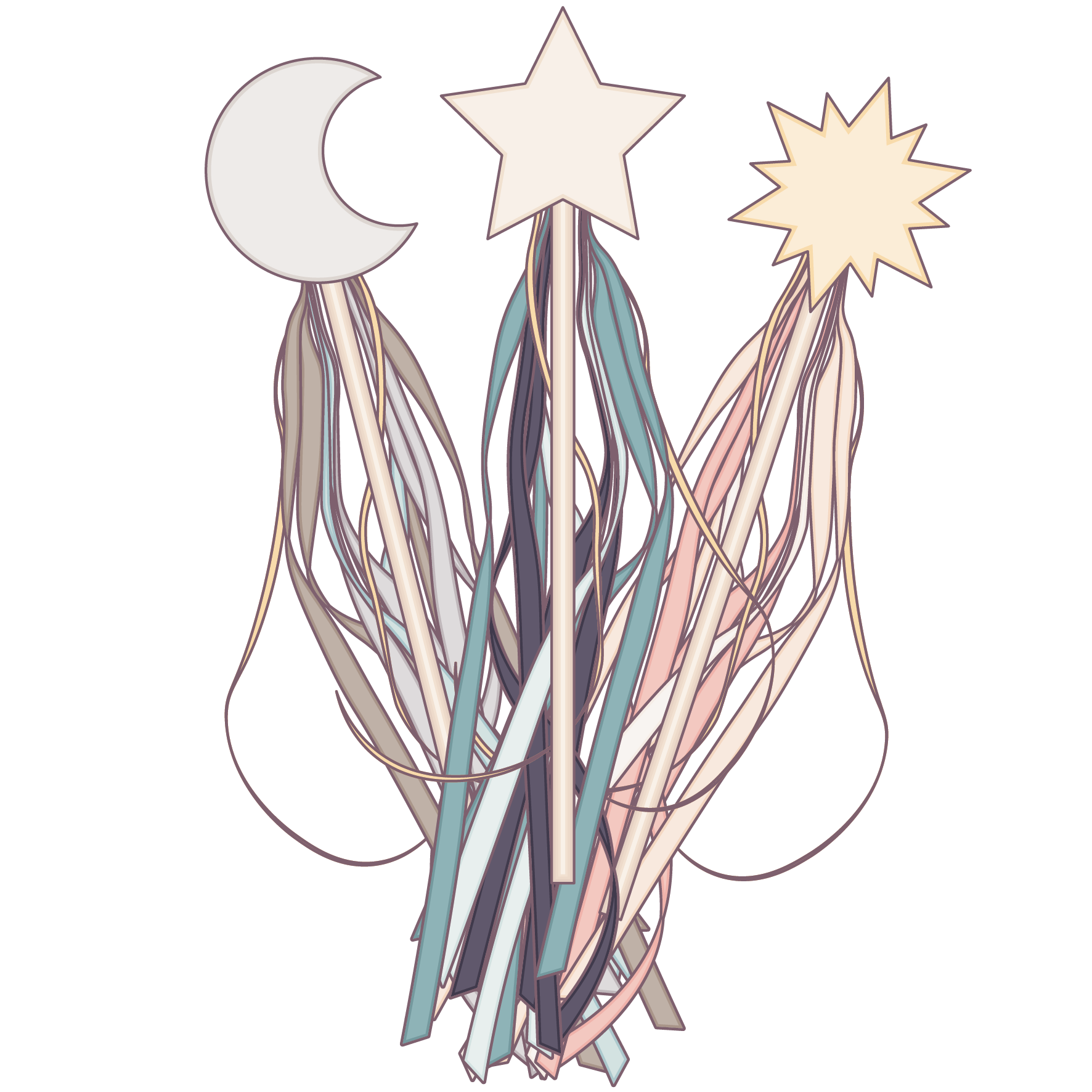 Zauberstab aus Filz - Technical Drawing