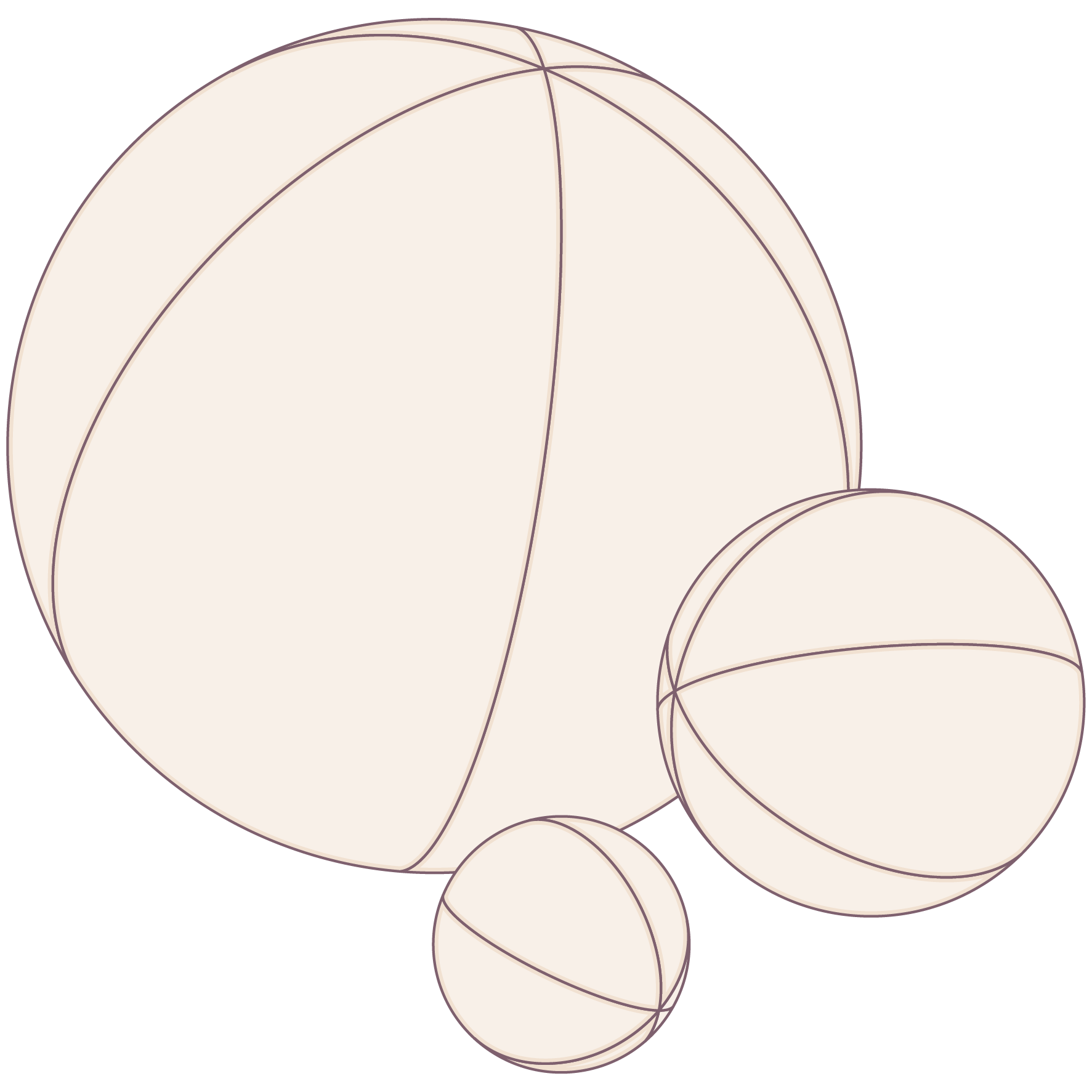 Stoff Ball mit 6 Teilen - Technical Drawing