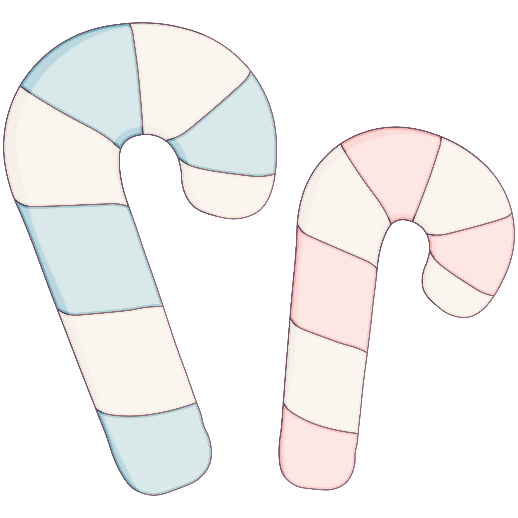 Zuckerstange Kissen - Technical Drawing