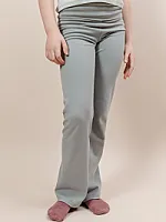 Mid-Rise Leggings with Foldover Waistband and Flared Leg