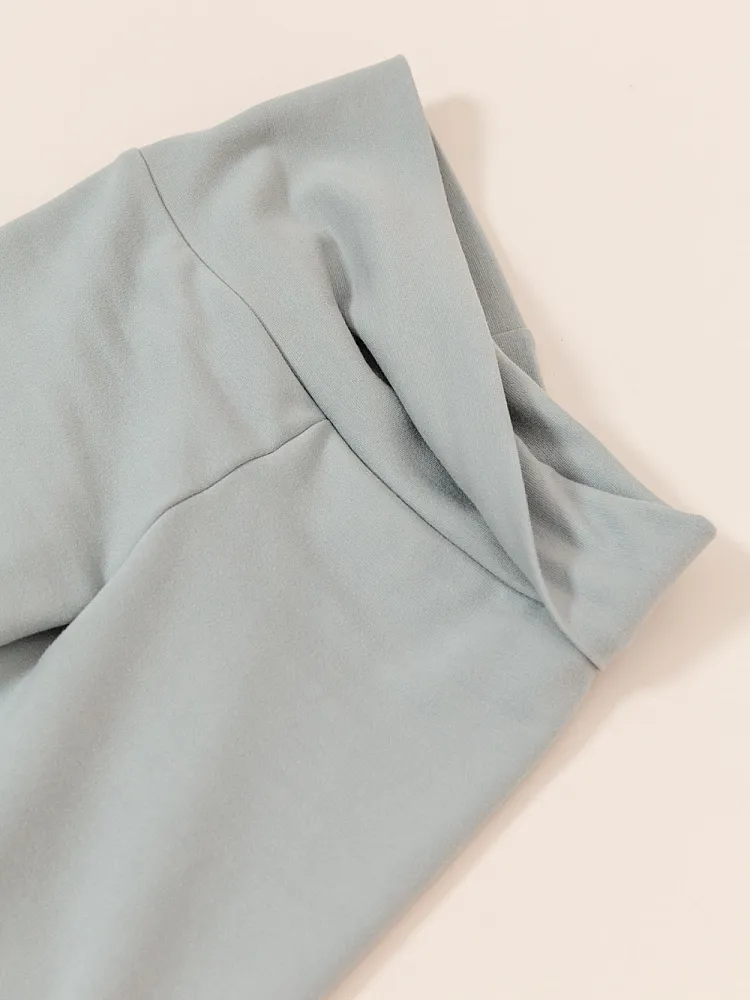 Mid-Rise Leggings with Foldover Waistband and Flared Leg