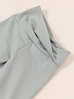 Mid-Rise Leggings with Foldover Waistband and Flared Leg