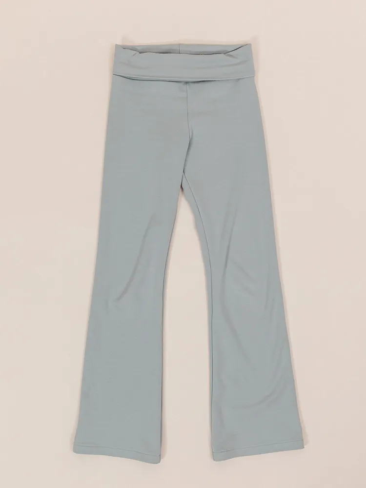 Mid-Rise Leggings with Foldover Waistband and Flared Leg