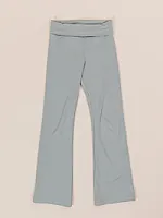 Mid-Rise Leggings with Foldover Waistband and Flared Leg